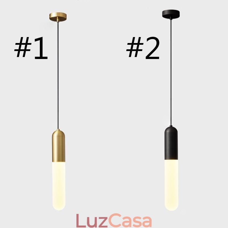 Luminária pendente fosca moderna Luminária pendente escovada