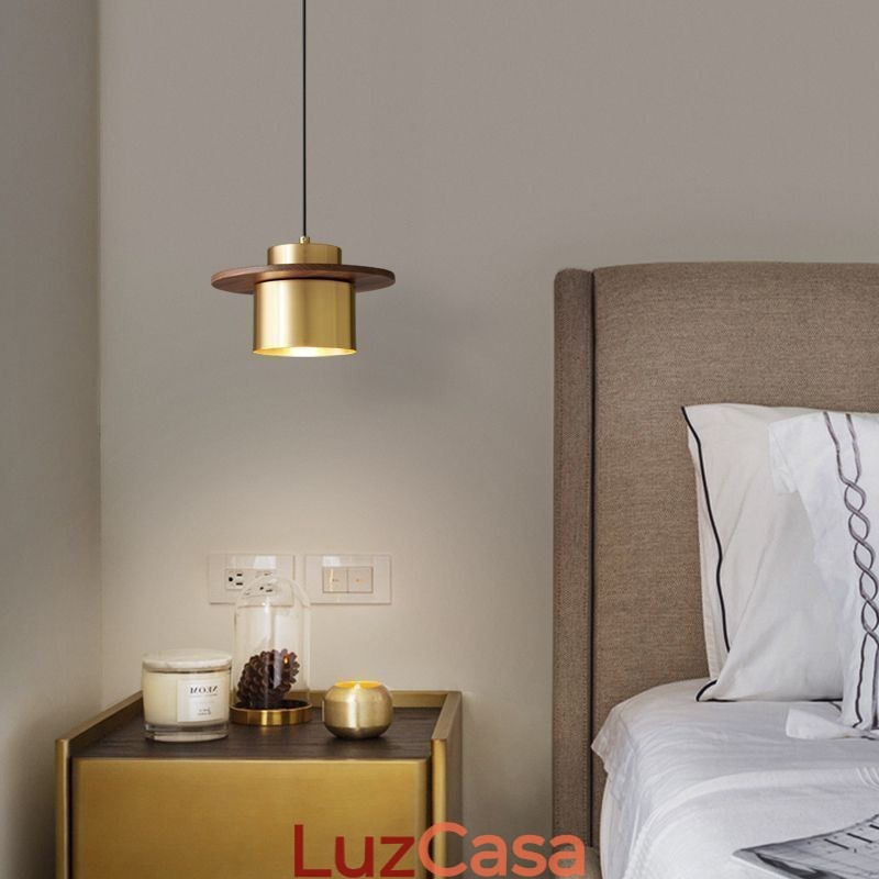 Luminária pendente moderna, uma luz, luminária pendente de latão, ilha de iluminação