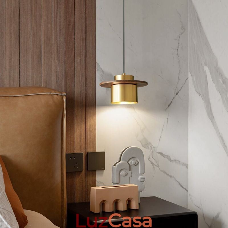 Luminária pendente moderna, uma luz, luminária pendente de latão, ilha de iluminação
