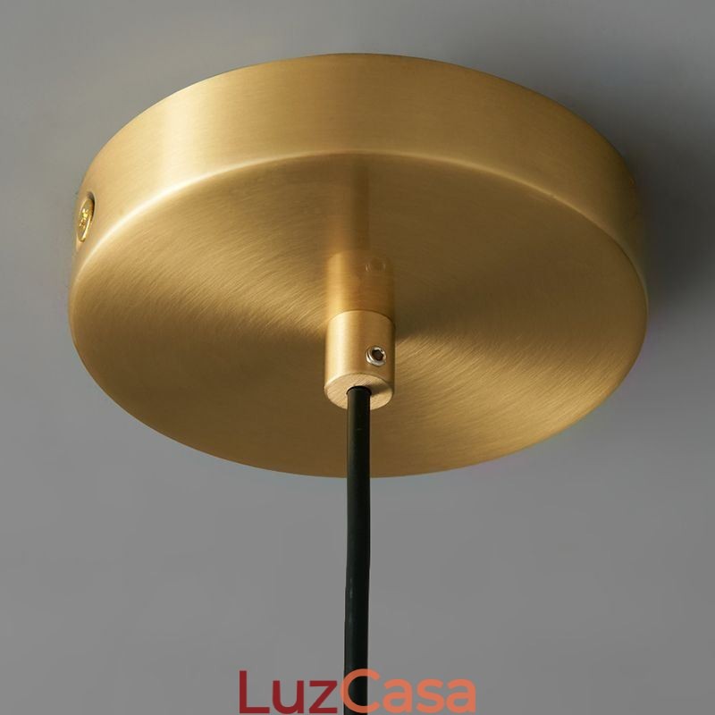 Luminária pendente moderna, uma luz, luminária pendente de latão, ilha de iluminação