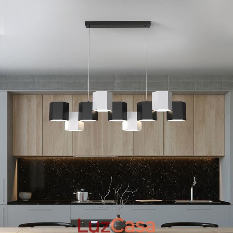 Luminária pendente hexagonal moderna, luminária criativa combinada
