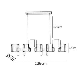 Luminária pendente hexagonal moderna, luminária criativa combinada