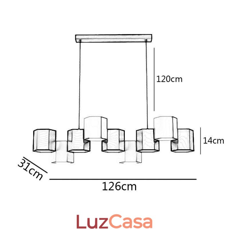 Luminária pendente hexagonal moderna, luminária criativa combinada