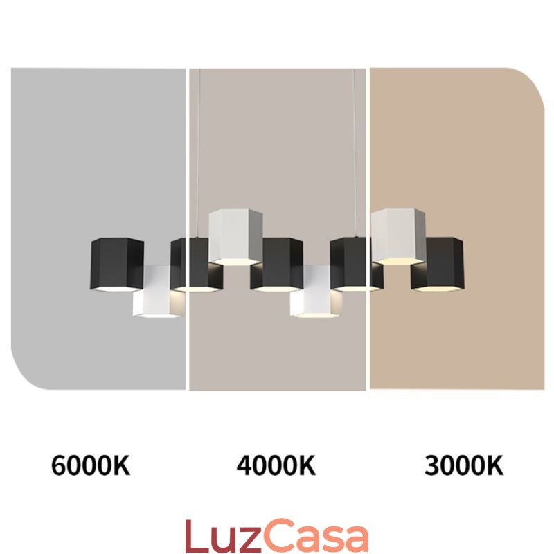 Luminária pendente hexagonal moderna, luminária criativa combinada