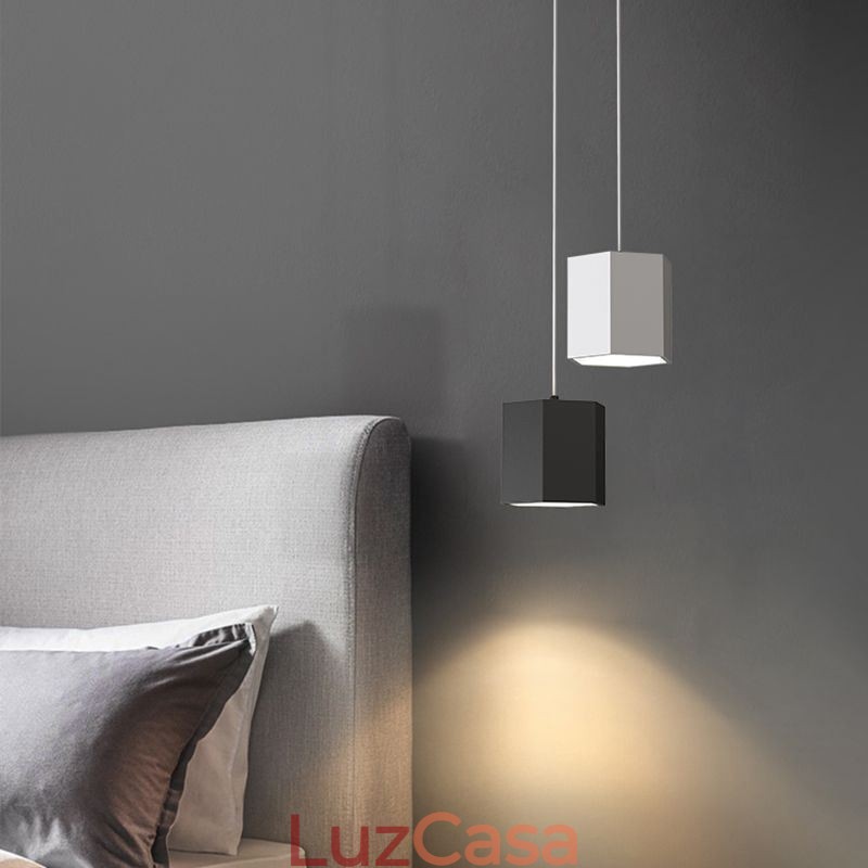 Luminária pendente hexagonal moderna, luminária suspensa simples