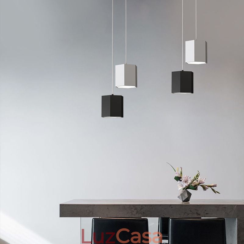 Luminária pendente hexagonal moderna, luminária suspensa simples