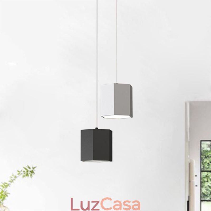 Luminária pendente hexagonal moderna, luminária suspensa simples