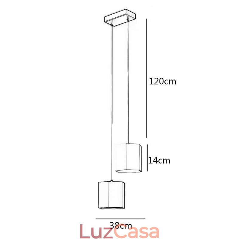 Luminária pendente hexagonal moderna, luminária suspensa simples