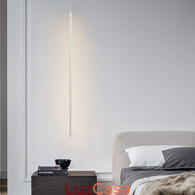 Luminária pendente nórdica de tubo longo, luminária suspensa de ilha