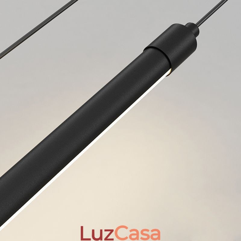 Luminária pendente nórdica de tubo longo, luminária suspensa de ilha