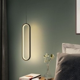 Luminária pendente moderna, minimalista, oval, pendente