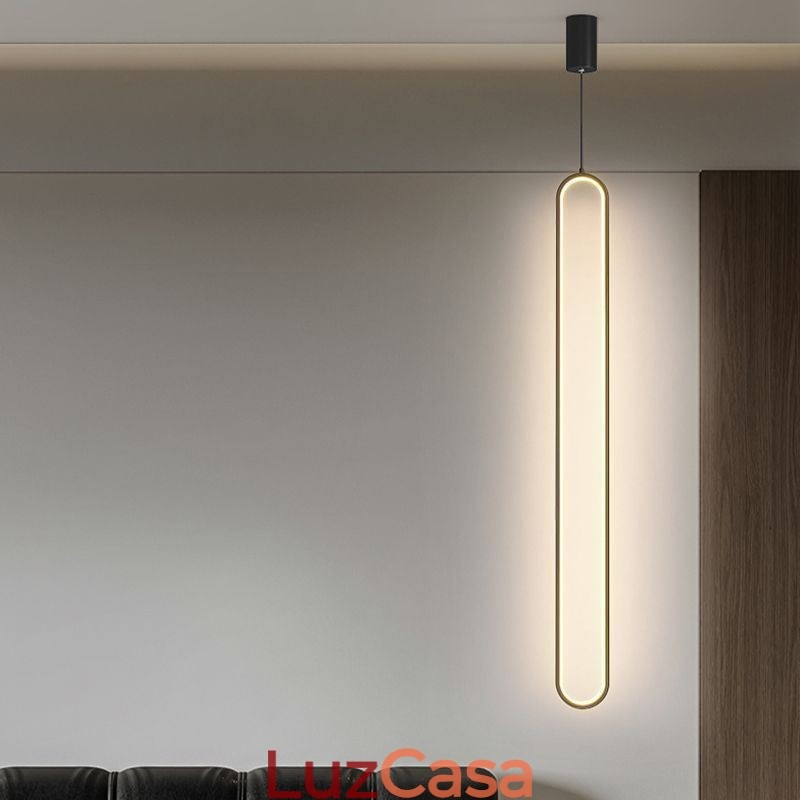 Luminária pendente moderna, minimalista, oval, pendente