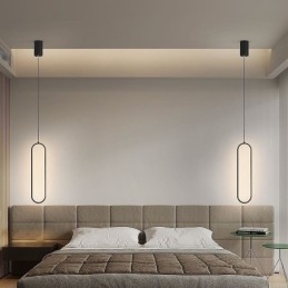 Luminária pendente moderna, minimalista, oval, pendente