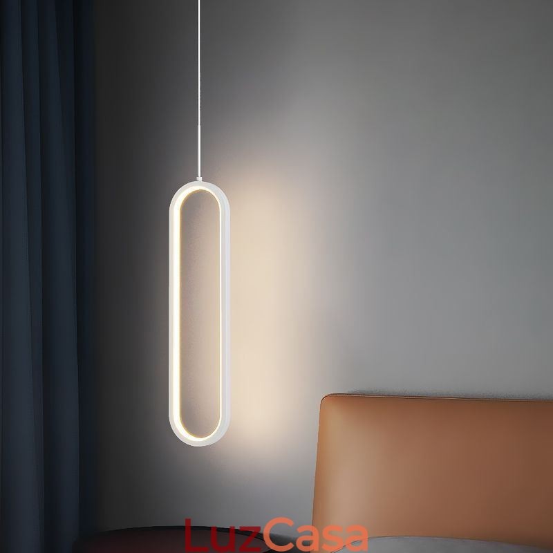 Luminária pendente moderna, minimalista, oval, pendente