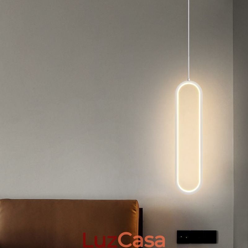 Luminária pendente moderna, minimalista, oval, pendente