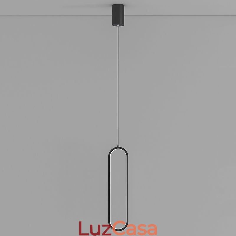 Luminária pendente moderna, minimalista, oval, pendente