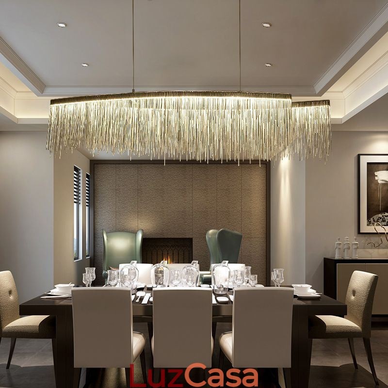 Luminária pendente moderna criativa com borla para café