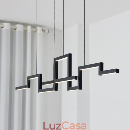 Lustre moderno de acrílico preto com pingente de luz