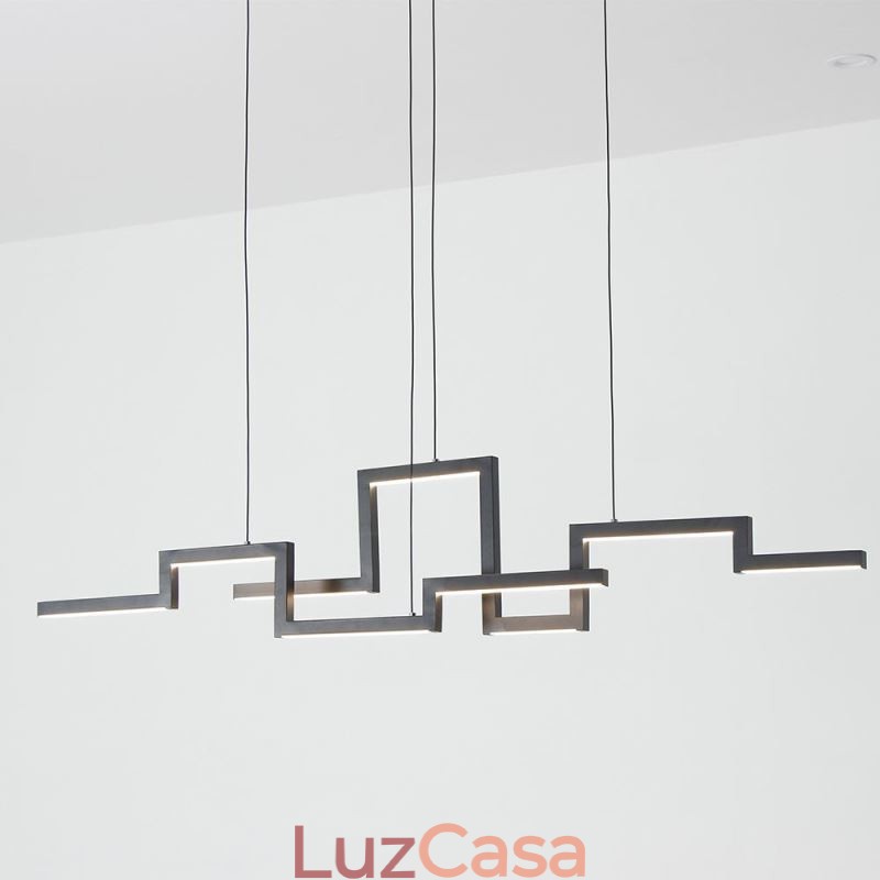 Lustre moderno de acrílico preto com pingente de luz