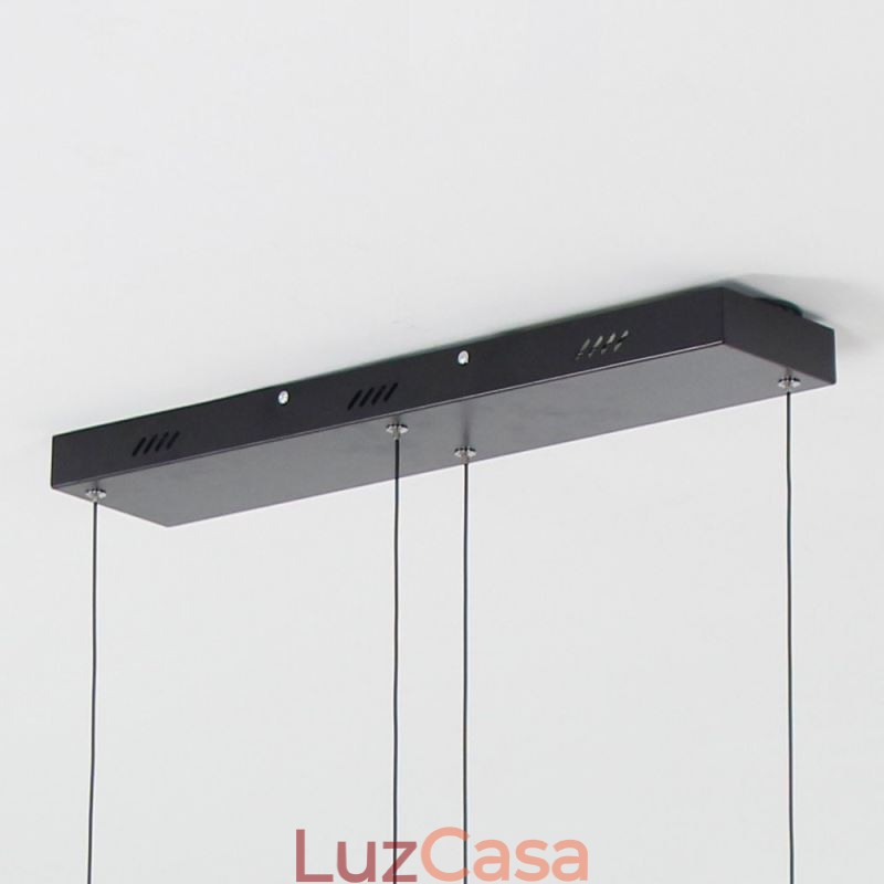 Lustre moderno de acrílico preto com pingente de luz