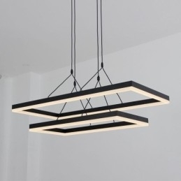 Lustre moderno com pingente de moldura em acrílico preto