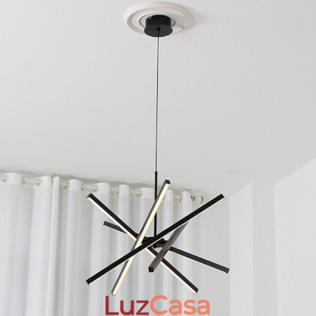 Luminária pendente moderna com faixa preta regulável Luminária pendente moderna com faixa preta regulável