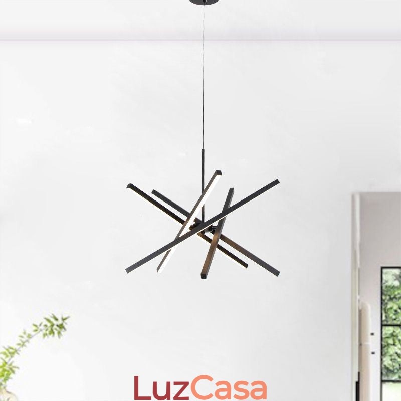 Luminária pendente moderna com faixa preta regulável