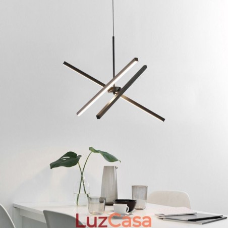 Luminária pendente moderna com faixa preta regulável