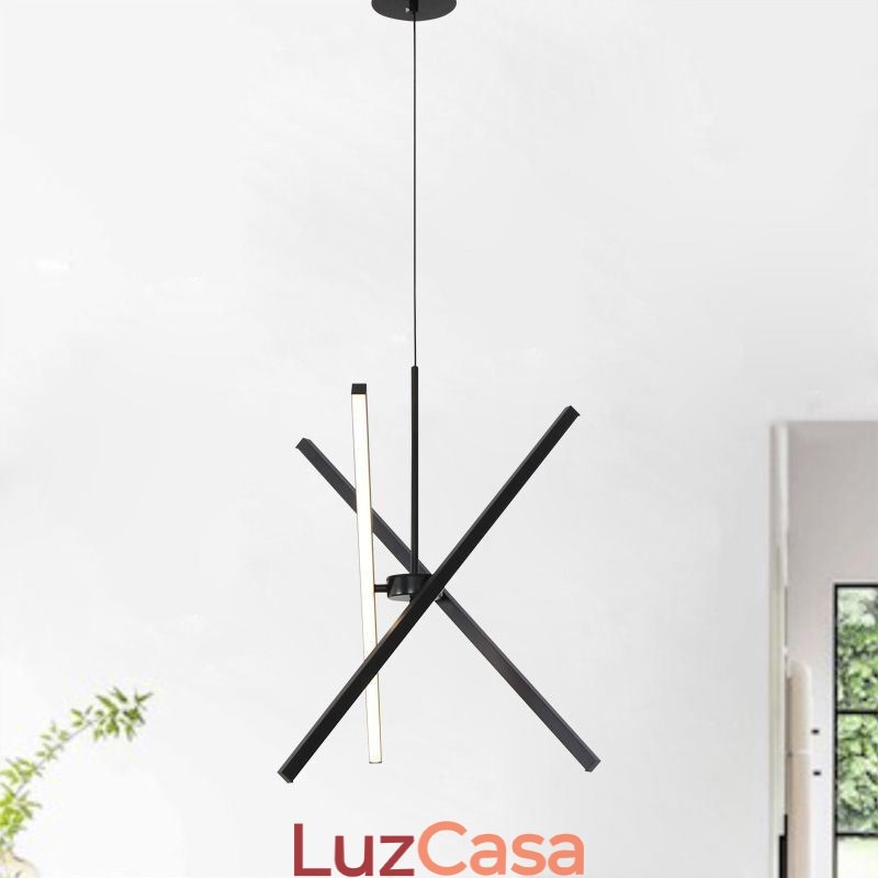 Luminária pendente moderna com faixa preta regulável