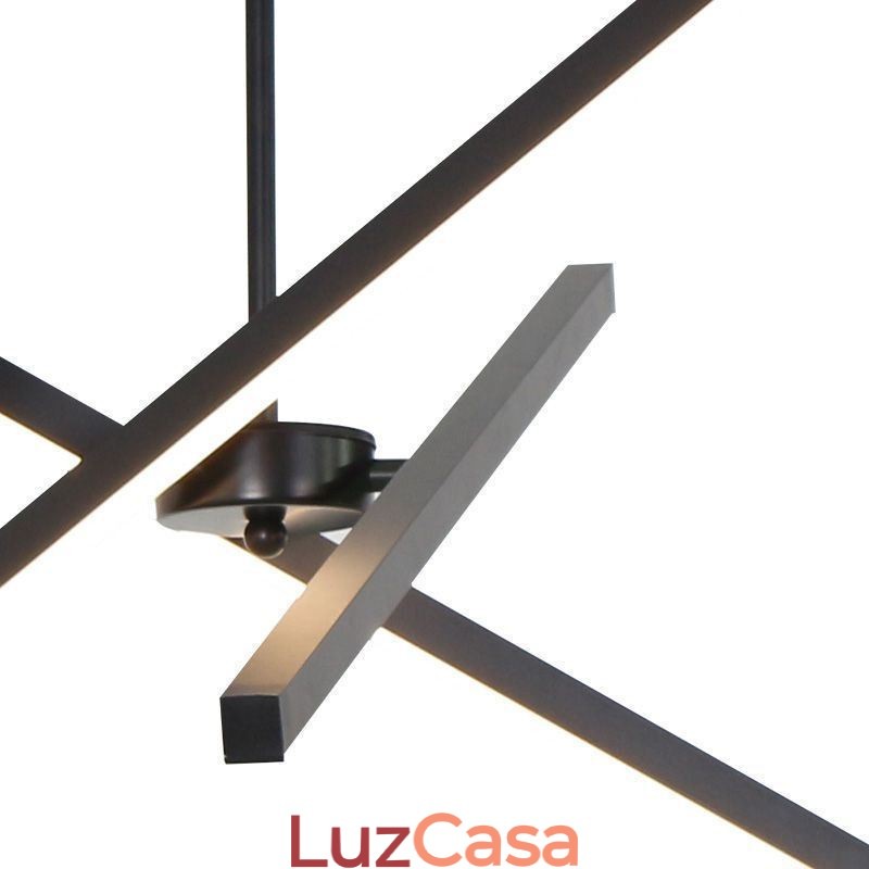Luminária pendente moderna com faixa preta regulável
