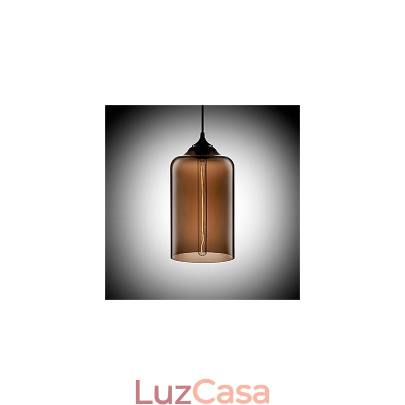 Garrafa Design Pendente 1 Luz Conciso Ferro Pintura