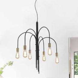 Lustre de ferro moderno, luminária pendente de ferro simples