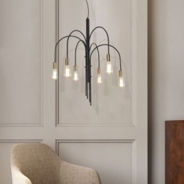 Lustre de ferro moderno, luminária pendente de ferro simples