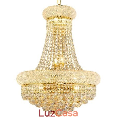 Lustre em forma de coroa, luxuoso pingente de cristal