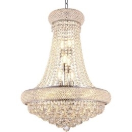 Lustre em forma de coroa, luxuoso pingente de cristal