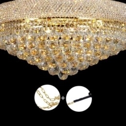 Lustre em forma de coroa, luxuoso pingente de cristal