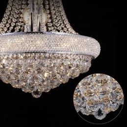 Lustre em forma de coroa, luxuoso pingente de cristal