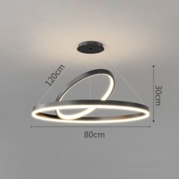 Luminária pendente moderna em forma de círculo com anéis em acrílico