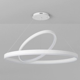 Luminária pendente moderna em forma de círculo com anéis em acrílico