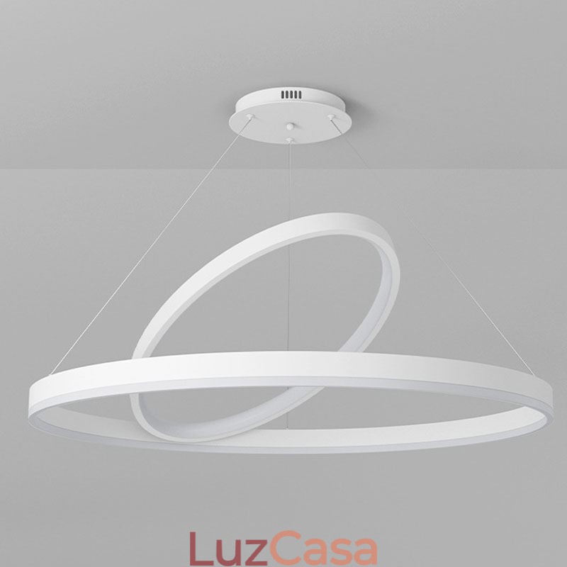 Luminária pendente moderna em forma de círculo com anéis em acrílico