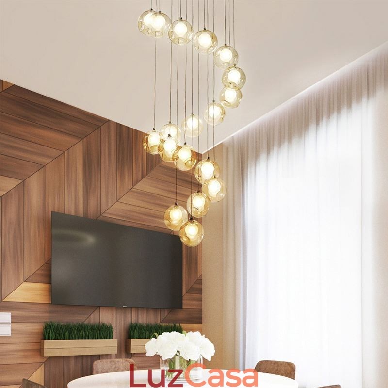Lustre moderno de cristal com pingente de bola de cristal colorido (estilo colorido, entre em contato conosco)