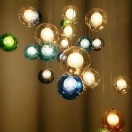 Lustre moderno de cristal com pingente de bola de cristal colorido (estilo colorido, entre em contato conosco)