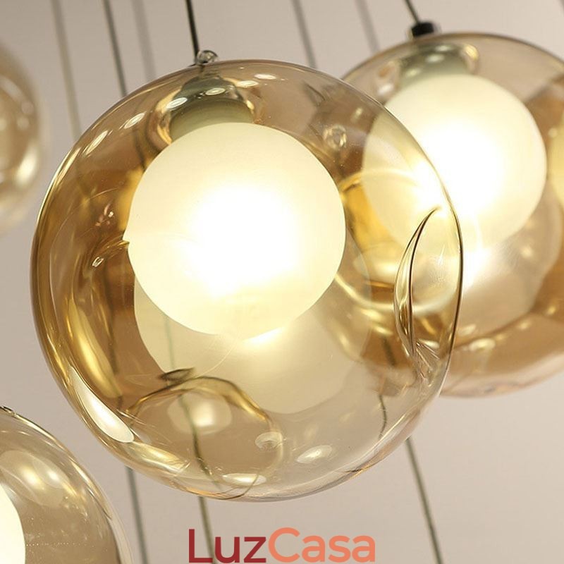 Lustre moderno de cristal com pingente de bola de cristal colorido (estilo colorido, entre em contato conosco)