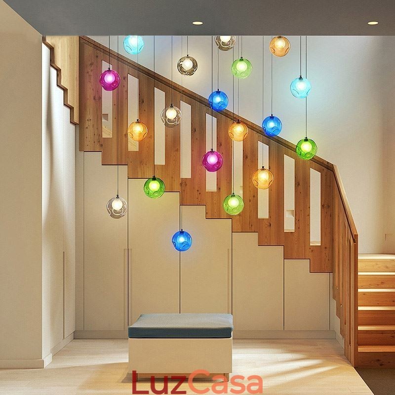 Lustre moderno de cristal com pingente de bola de cristal colorido (estilo colorido, entre em contato conosco)