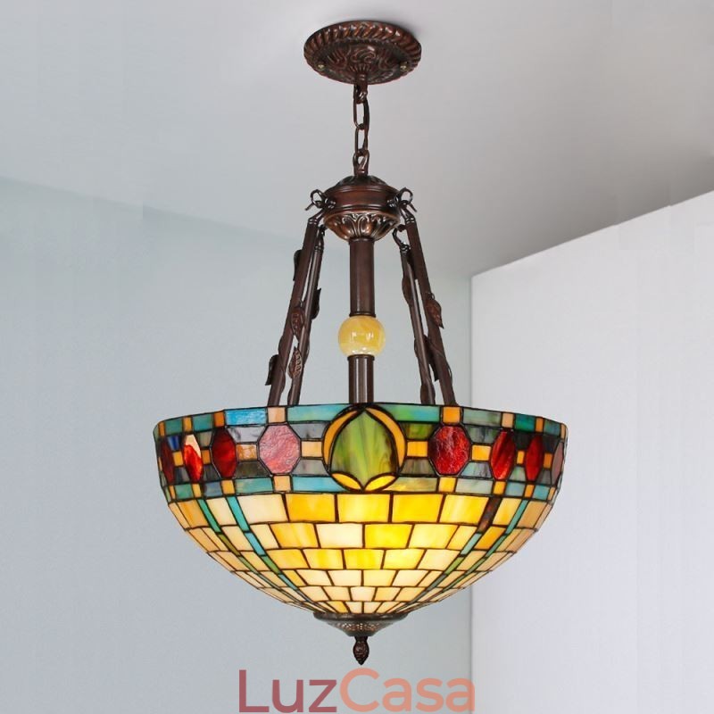 Luminária pendente de vidro colorido Luminária pendente decorativa