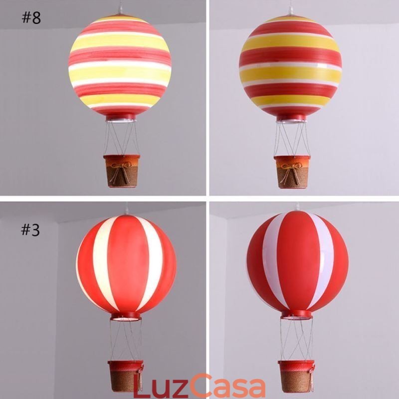Luminária pendente colorida de balão de ar quente em acrílico para decoração