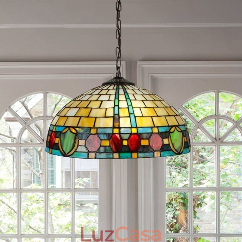 Luminária pendente de vidro colorido, luminária suspensa vintage