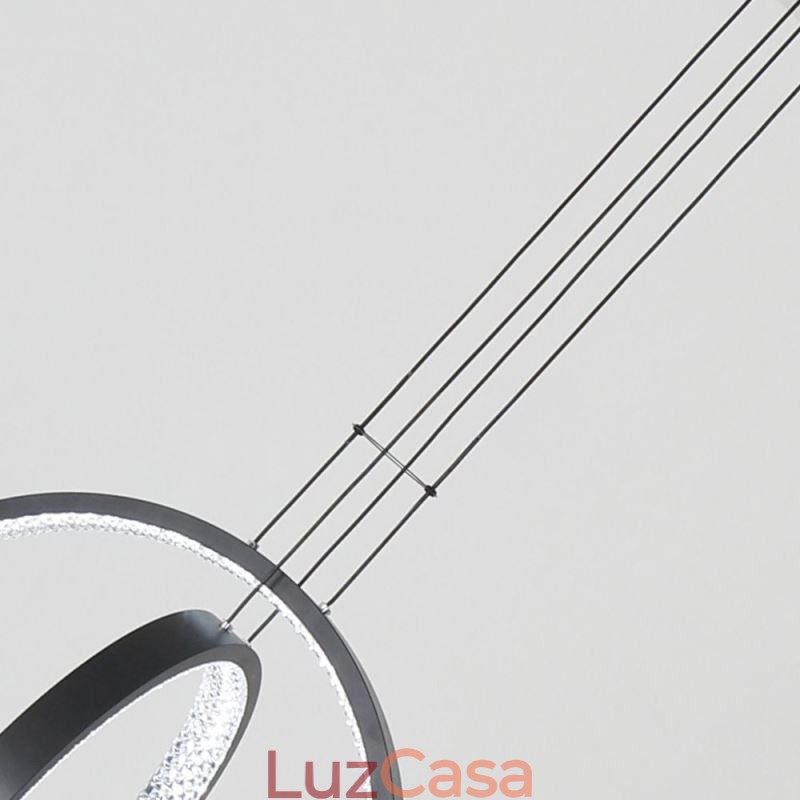 Lustre moderno 2 anéis pingente iluminação jantar