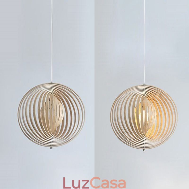 Lustre moderno de bola redonda luminária pendente de tília