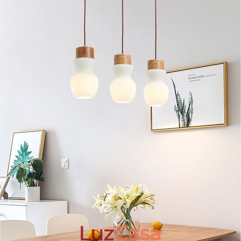Luminária pendente de vidro japonesa, decoração criativa, luz suspensa